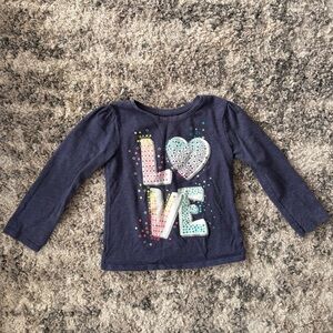 Garanimals Navy Long Sleeve with Love Graphic